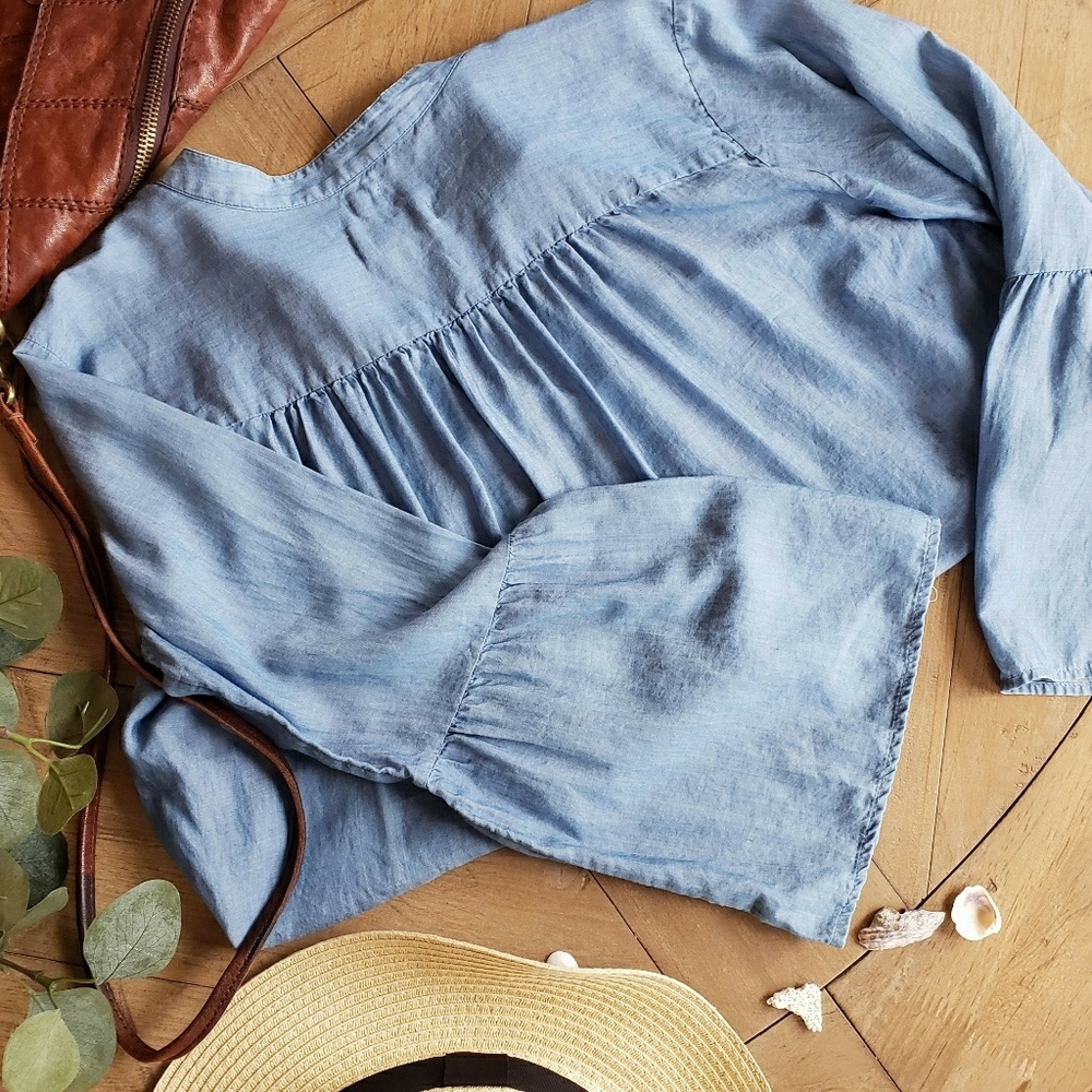 Softened Ballon Sleeve Blouse by LOFT